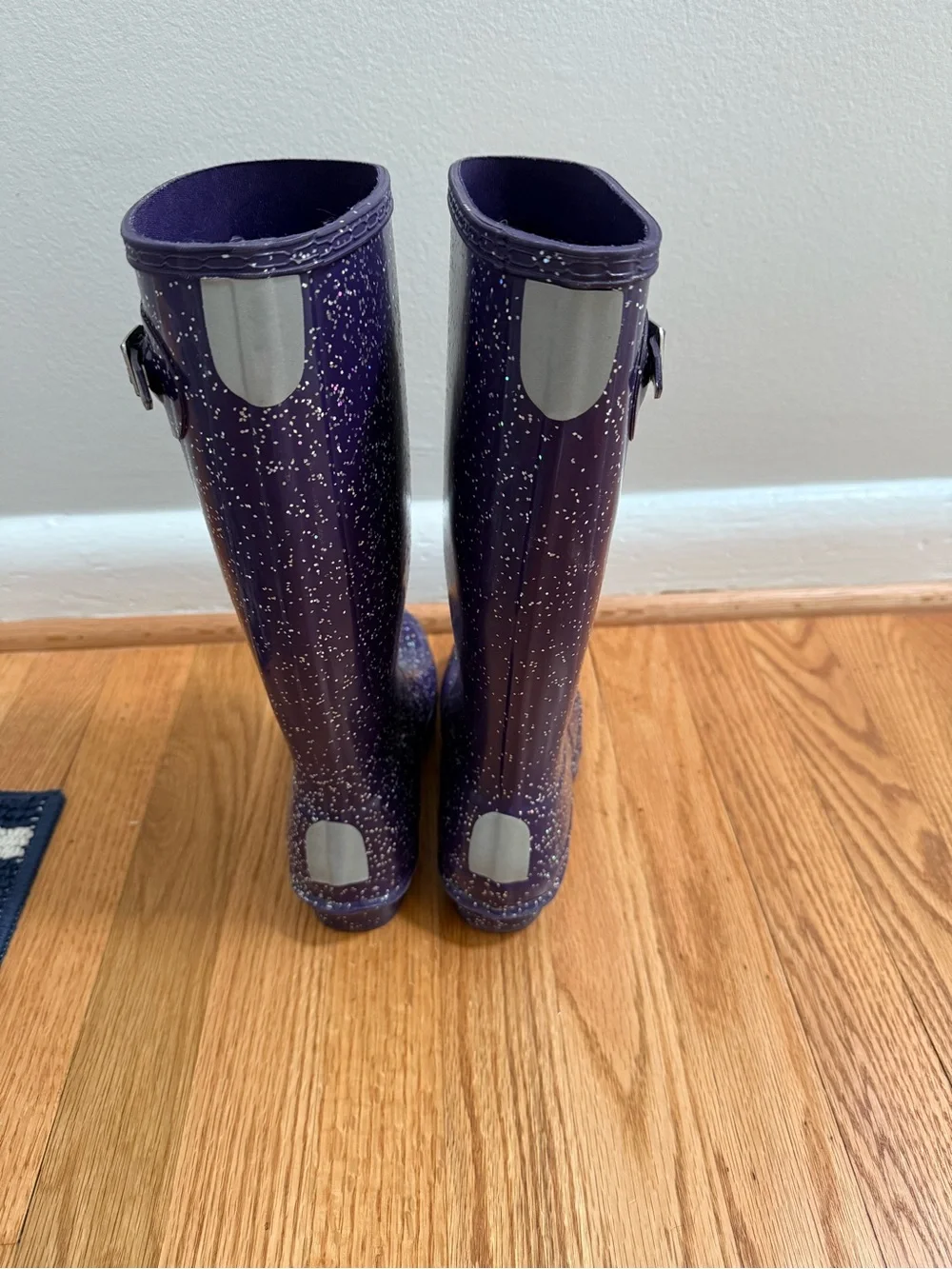 Hunter Kids Purple Glitter Rain Boots